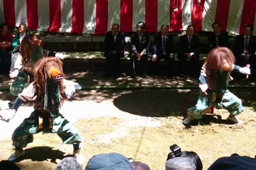 Cedar Pond Festival in Akatama village, one of the most ancient and rich in nature and traditional arts on Sado Island.